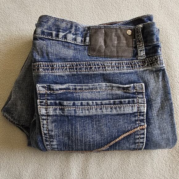 AXEL Slim Boot Jeans Mens 36x29 Medium Wash Western Stretch Denim Flat Pockets - Picture 7 of 7